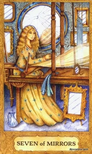 Seven of Mirrors card from the Chrysalis Tarot deck