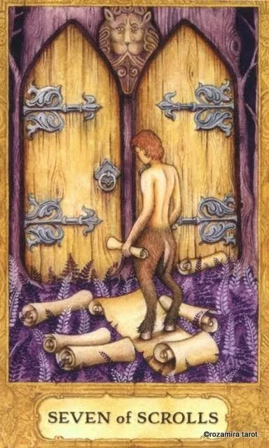 Seven of Scrolls card from the Chrysalis Tarot deck