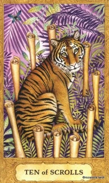 Ten of Scrolls card from the Chrysalis Tarot deck