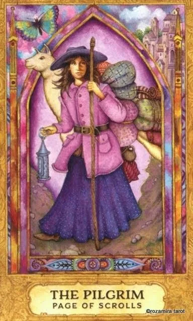 Page of Scrolls card from the Chrysalis Tarot deck