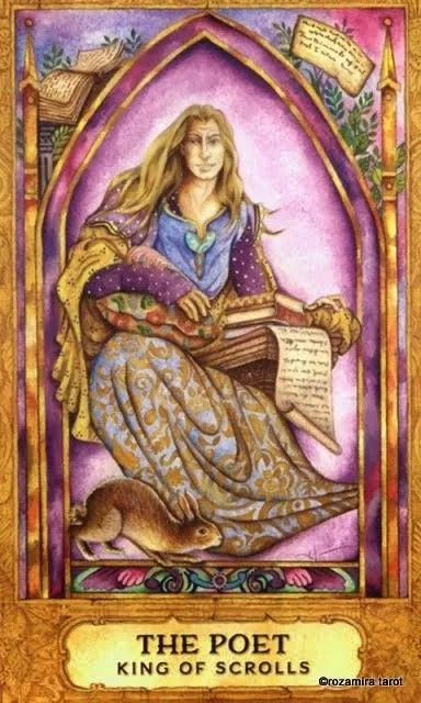 The Poet — King of Scrolls card from the Chrysalis Tarot deck