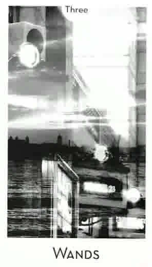 Three of Wands from the City Mystic New York Tarot deck
