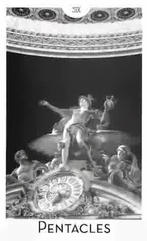 Six of Pentacles from the City Mystic New York Tarot deck