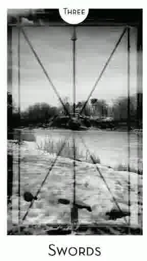 Three of Swords from the City Mystic New York Tarot deck