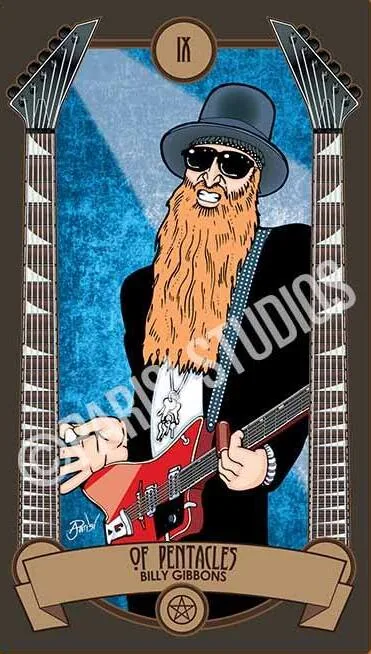 Nine of Pentacles - Classic Rock Tarot - Tarot Deck by Anthony J. Parisi