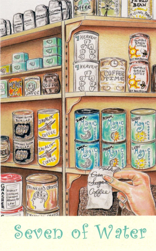 Coffee Tarot source-order card 36 card from the Coffee Tarot deck