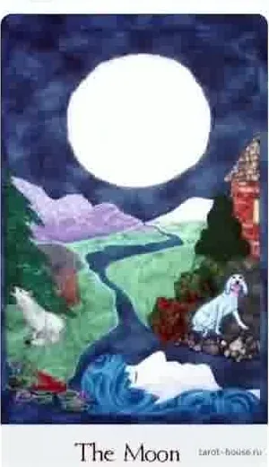 The Moon card from the Comparative Tarot deck