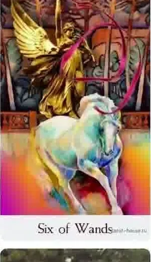 Six of Wands card from the Comparative Tarot deck