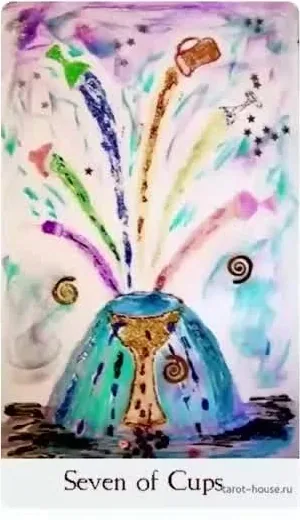 Seven of Cups card from the Comparative Tarot deck