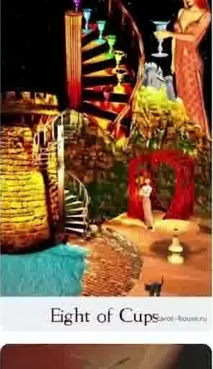 Eight of Cups card from the Comparative Tarot deck