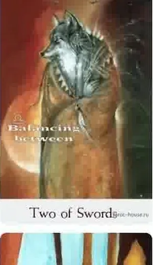 Two of Swords card from the Comparative Tarot deck