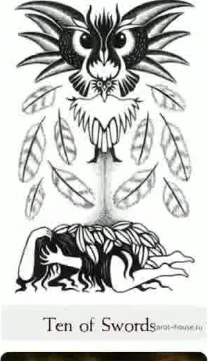 Ten of Swords card from the Comparative Tarot deck