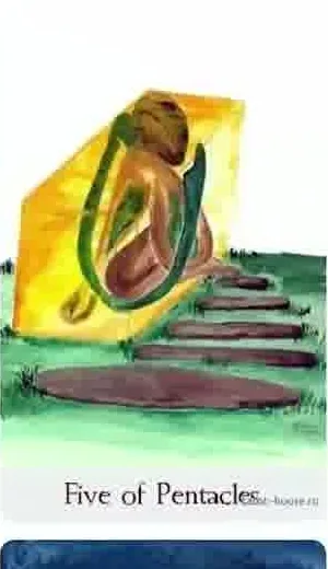 Five of Pentacles card from the Comparative Tarot deck
