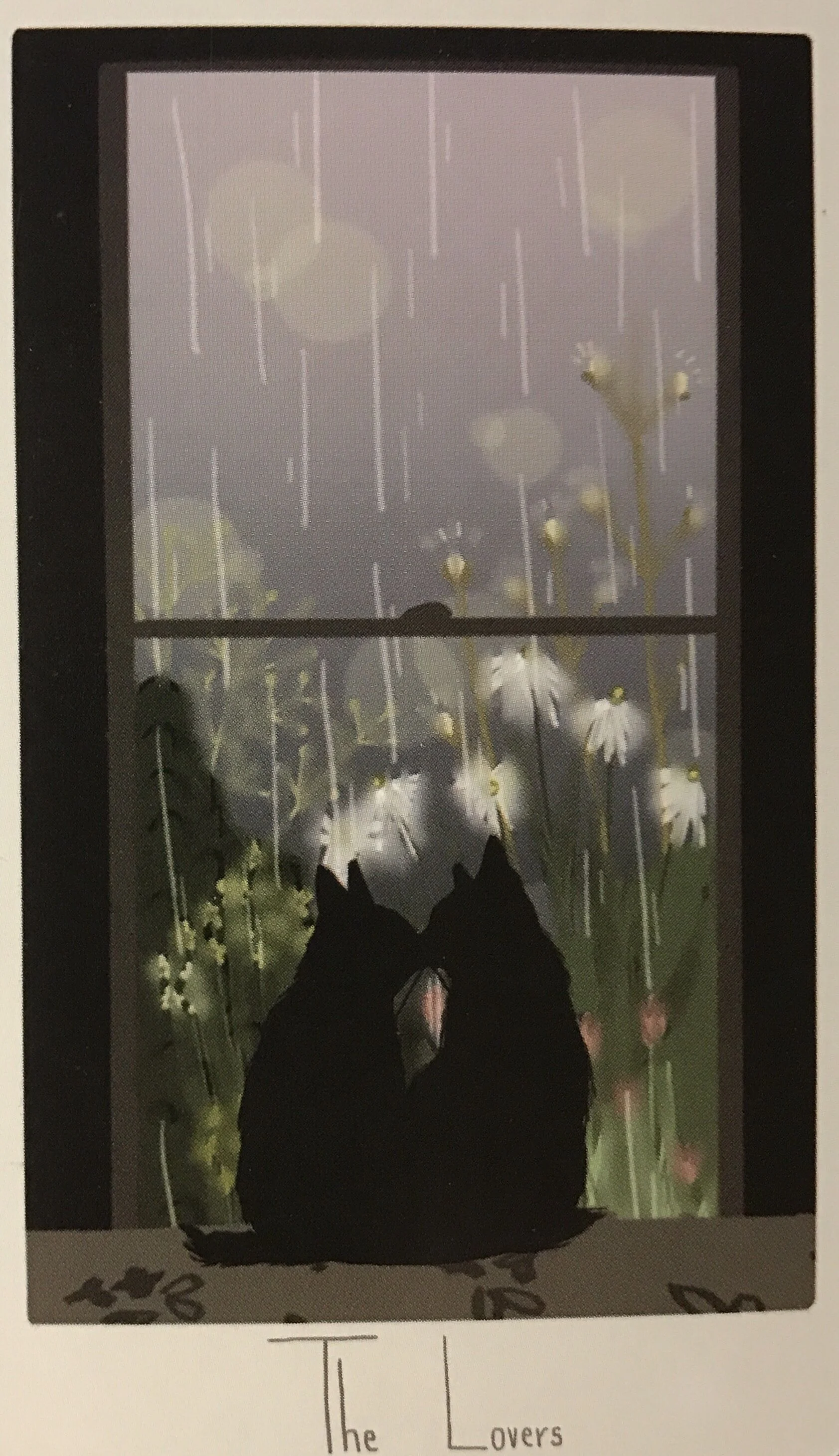 The Lovers card from the Considerate Cat Tarot deck