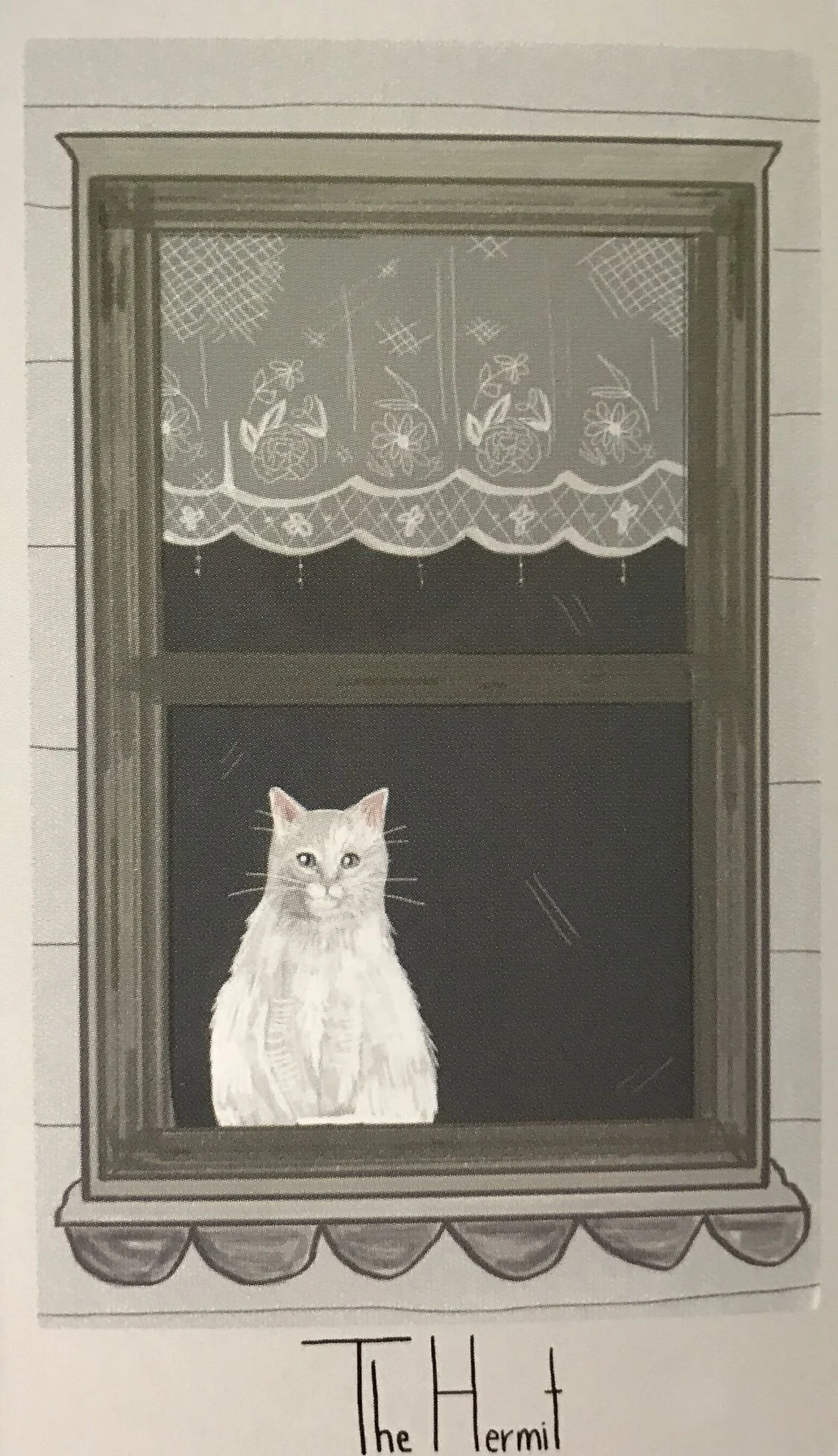 The Hermit card from the Considerate Cat Tarot deck