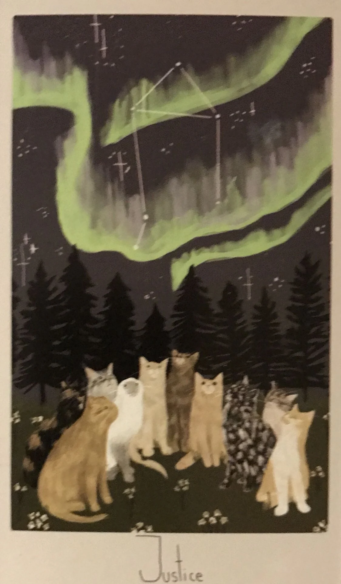 Justice card from the Considerate Cat Tarot deck