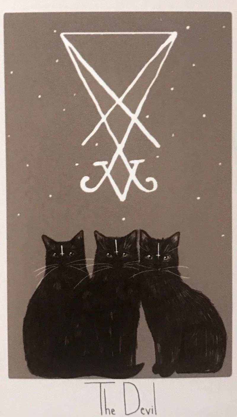 The Devil card from the Considerate Cat Tarot deck