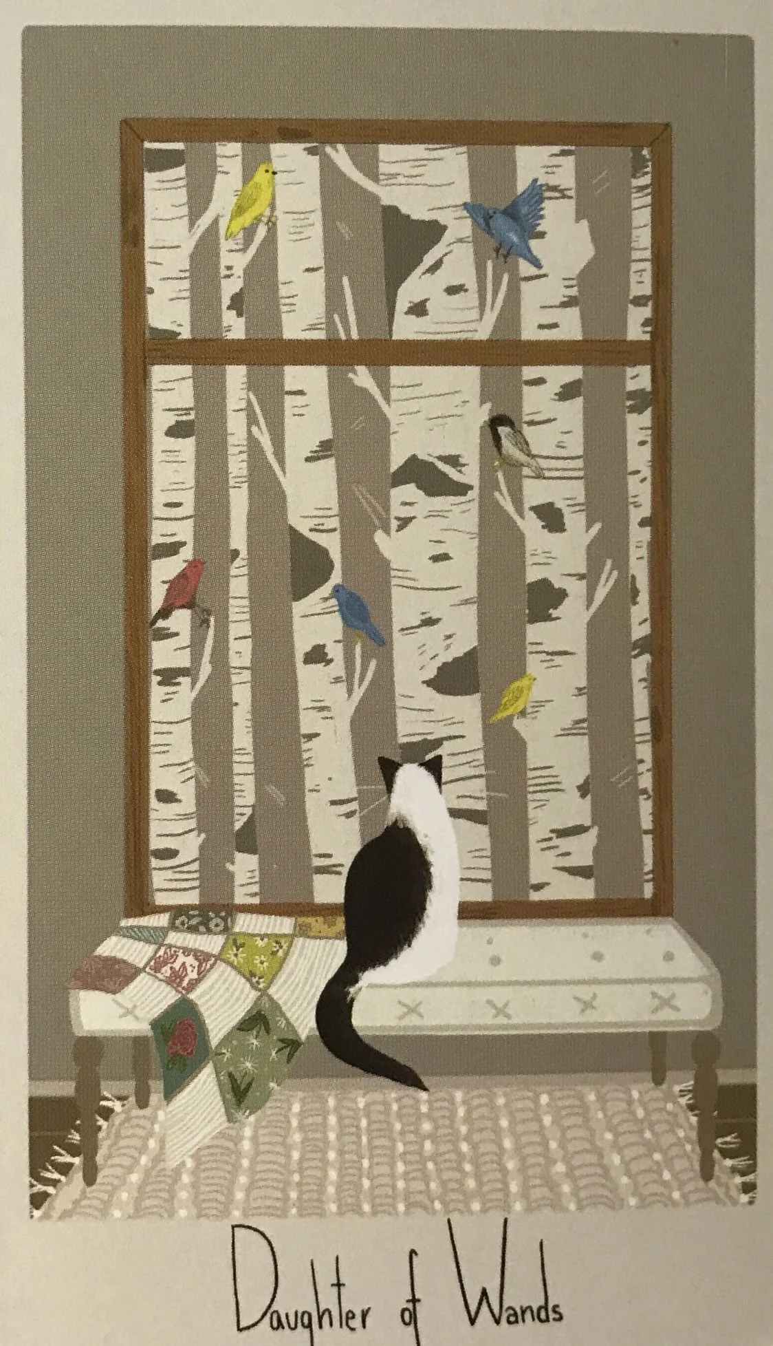 Daughter of Wands card from the Considerate Cat Tarot deck