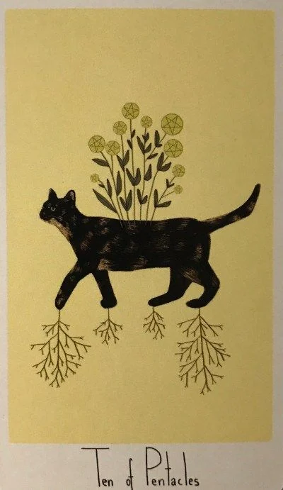 10 of Pentacles card from the Considerate Cat Tarot deck