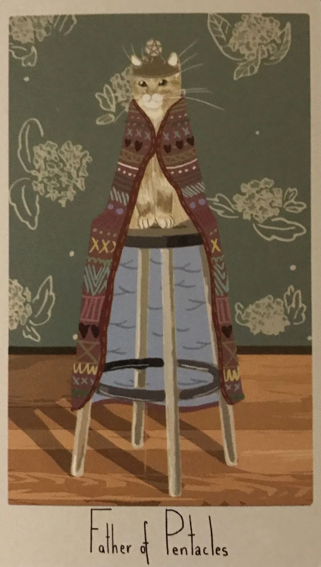 Father of Pentacles card from the Considerate Cat Tarot deck