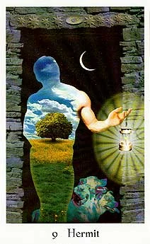 9 Hermit - Cosmic Tribe Tarot - Tarot Deck by Stevee Postman and Eric Ganther