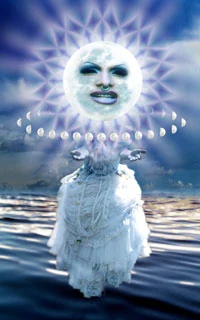 18 Moon - Cosmic Tribe Tarot - Tarot Deck by Stevee Postman and Eric Ganther