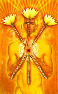 3 Wands - Cosmic Tribe Tarot - Tarot Deck by Stevee Postman and Eric Ganther