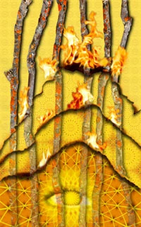 7 Wands - Cosmic Tribe Tarot - Tarot Deck by Stevee Postman and Eric Ganther