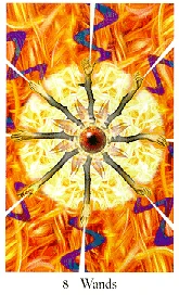 8 Wands - Cosmic Tribe Tarot - Tarot Deck by Stevee Postman and Eric Ganther