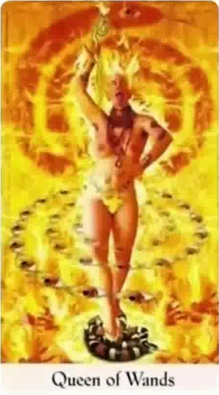 Queen of Wands - Cosmic Tribe Tarot - Tarot Deck by Stevee Postman and Eric Ganther