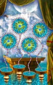 4 Cups - Cosmic Tribe Tarot - Tarot Deck by Stevee Postman and Eric Ganther