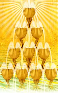 9 Cups - Cosmic Tribe Tarot - Tarot Deck by Stevee Postman and Eric Ganther