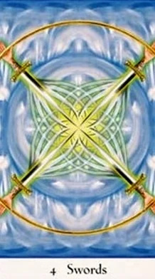 4 Swords - Cosmic Tribe Tarot - Tarot Deck by Stevee Postman and Eric Ganther