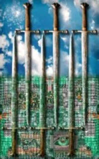 6 Swords - Cosmic Tribe Tarot - Tarot Deck by Stevee Postman and Eric Ganther