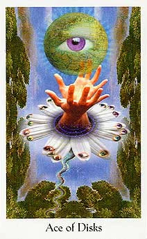 Ace of Disks - Cosmic Tribe Tarot - Tarot Deck by Stevee Postman and Eric Ganther