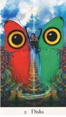 2 Disks - Cosmic Tribe Tarot - Tarot Deck by Stevee Postman and Eric Ganther