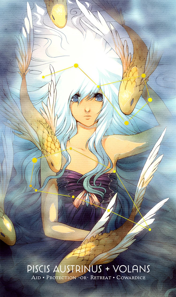 Piscis Austrinus + Volans - The Southern Fish from the Cosmos Tarot and Oracle source-order gallery