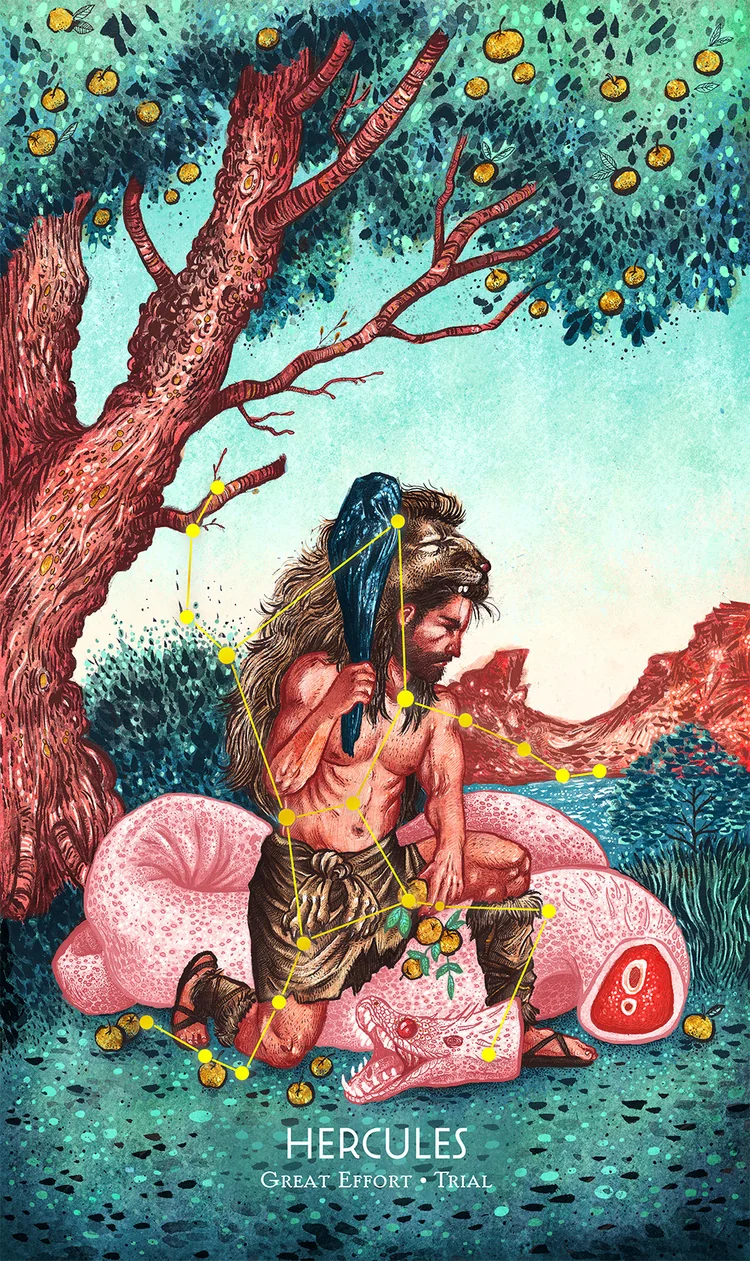 Hercules - The Apples of Hesperides from the Cosmos Tarot and Oracle source-order gallery