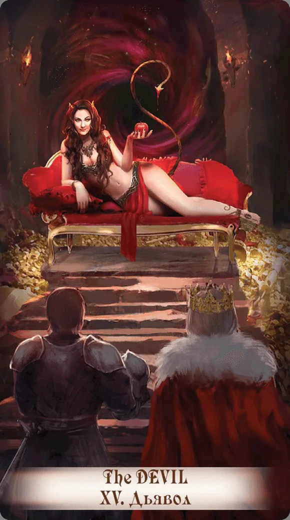 The Devil card from the Creator Fatum Tarot deck