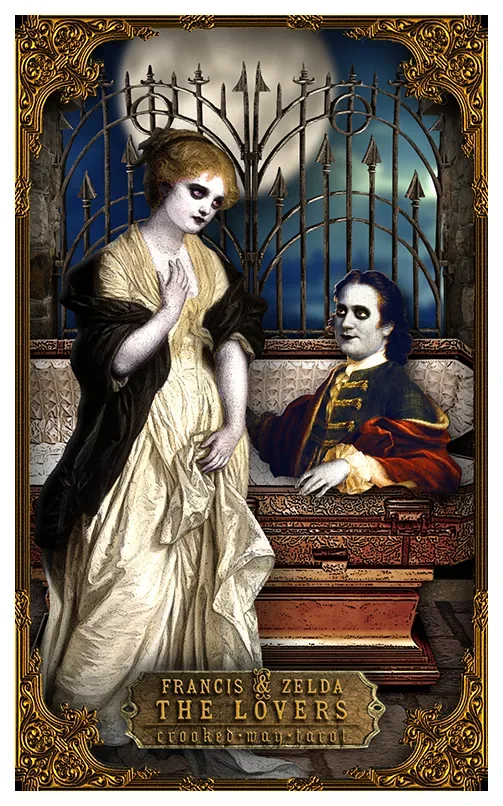 The Lovers card from the Crooked Way Tarot deck