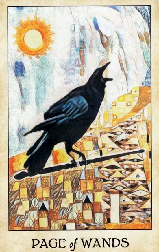 Page of Wands - Crow Tarot - Tarot Deck by MJ Cullinane