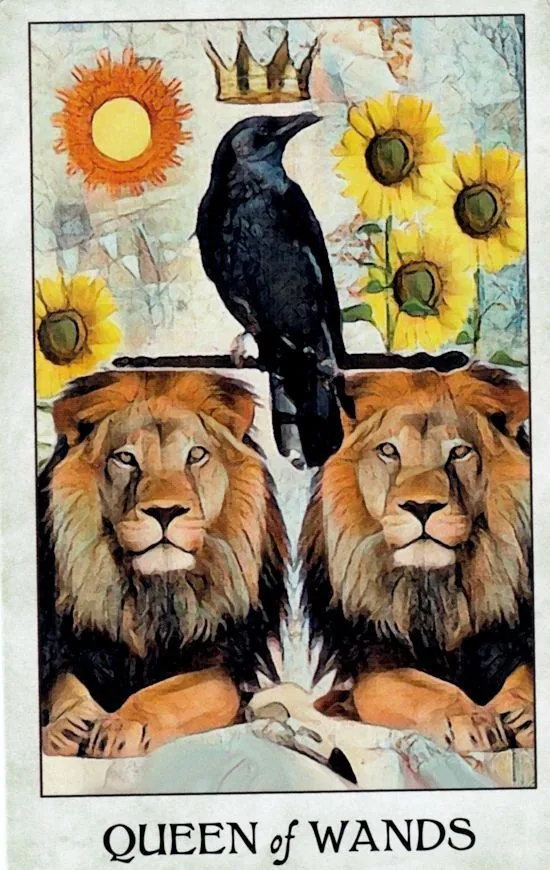 Queen of Wands - Crow Tarot - Tarot Deck by MJ Cullinane
