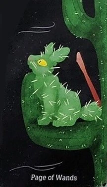Page of Wands card from the Cryptid Tarot deck