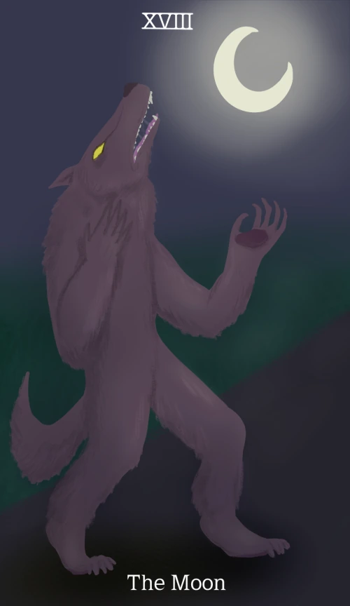 Cryptid Tarot Review 6 The Moon card from the Cryptid Tarot deck