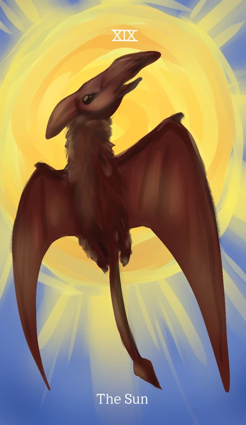 Cryptid Tarot Review 19 The Sun card from the Cryptid Tarot deck