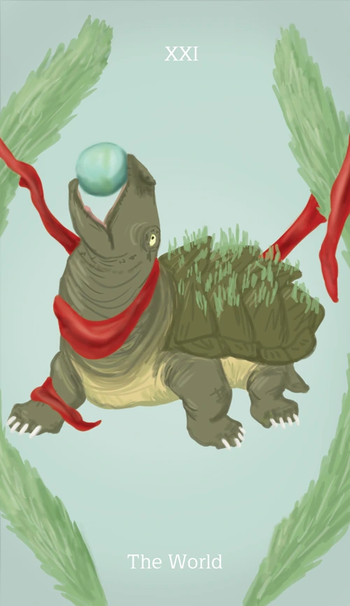 The World card from the Cryptid Tarot deck