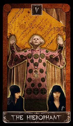 The Hierophant card from the Cult Of Weimar Tarot deck