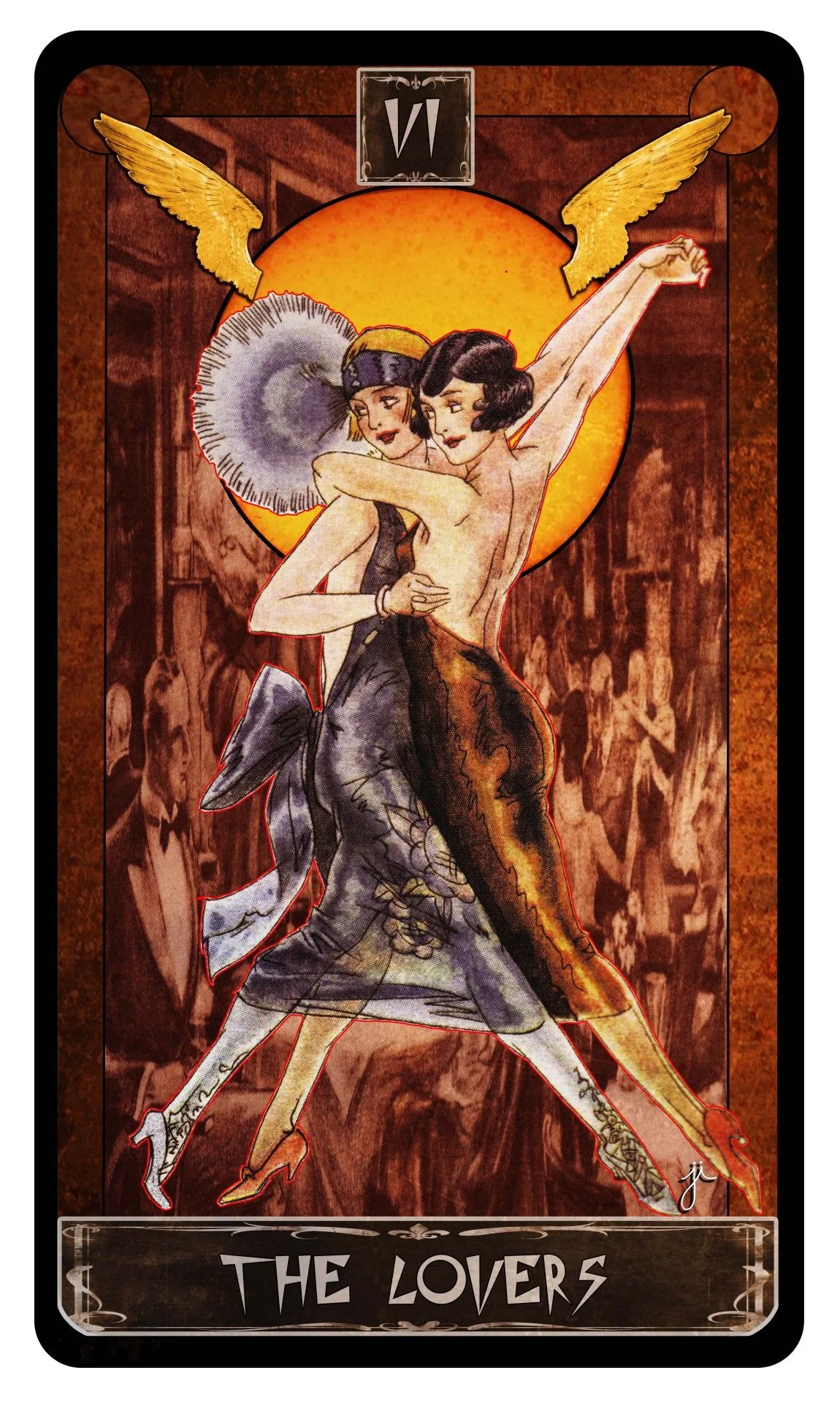 The Lovers card from the Cult Of Weimar Tarot deck