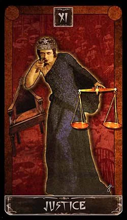 Justice card from the Cult Of Weimar Tarot deck