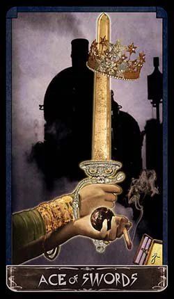 Ace of Swords card from the Cult Of Weimar Tarot deck